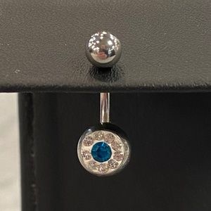 Turquoise Jeweled Belly Button Ring